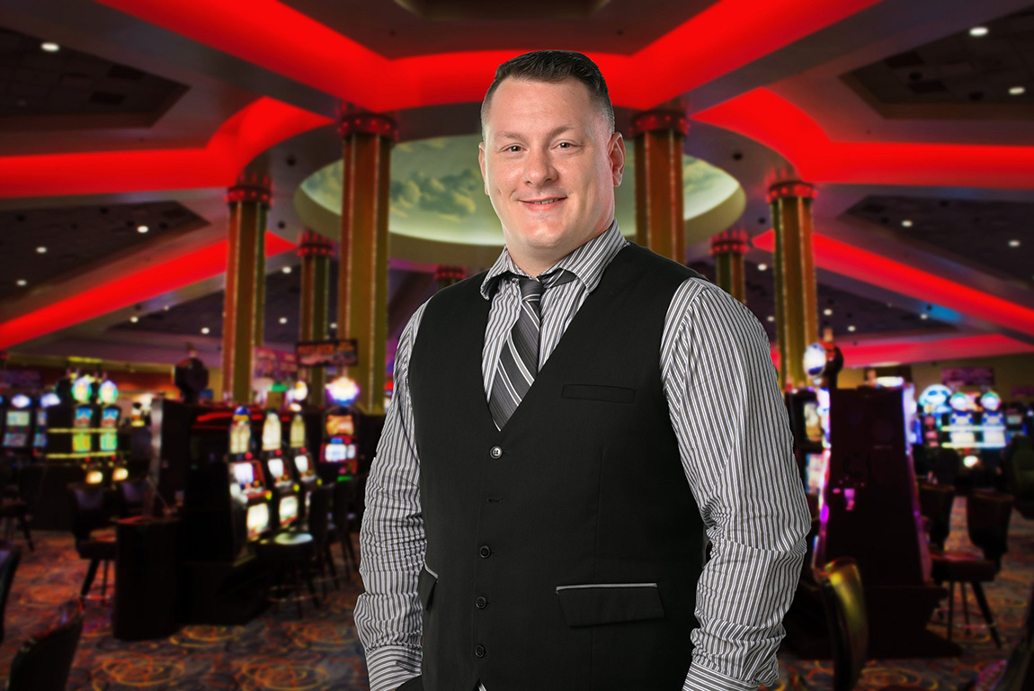 Casino Host Lawrence on casino floor