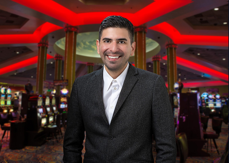 Casino host Felix on casino floor